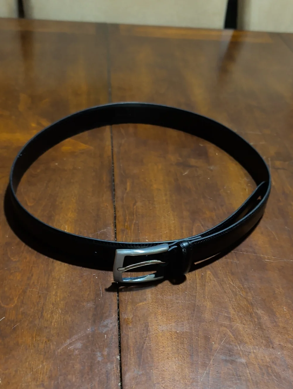 Men's Size 38 Milorde Black Leather Belt. Like New Condition